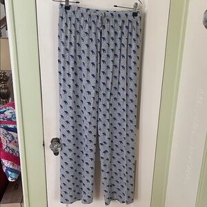 Gray and Blue Moose Patterned Pajama Pants